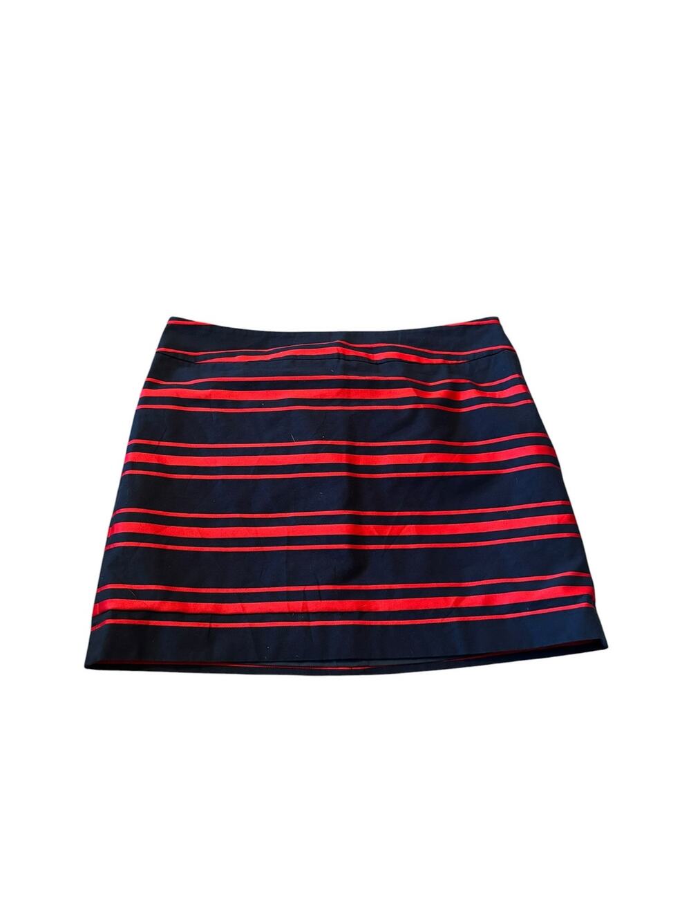 Ann Taylor LOFT Blue & Red Petites Striped Straight Skirt Size 12P